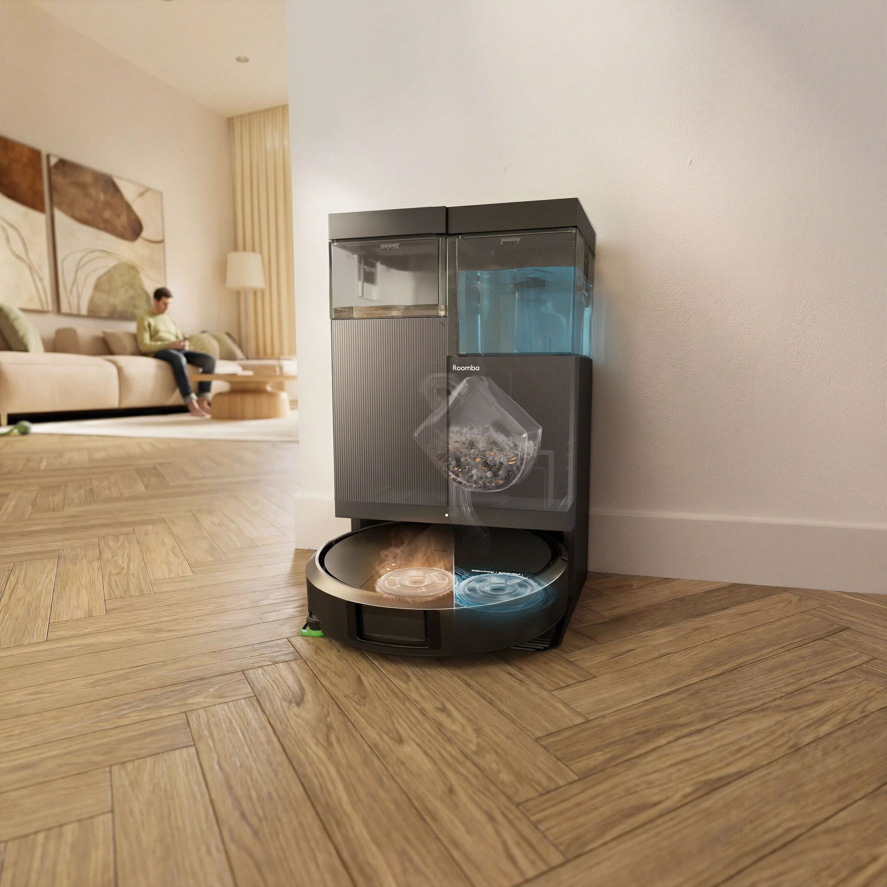 Cleans your floors and itself for up to 3 months of hands-free cleaning